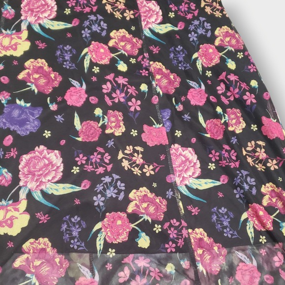 Torid Betsey Johnson Midi Mesh Overlay Lace Inset Dress Black Multi Plus Size 4 - Picture 10 of 14